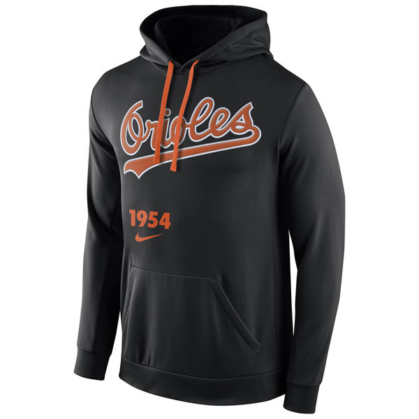 Men Baltimore Orioles Nike Cooperstown Performance Pullover Hoodie Black->baltimore orioles->MLB Jersey